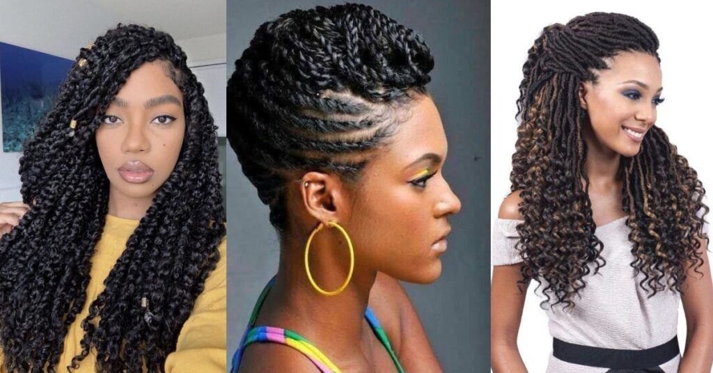 3 different curly hairstyles women's