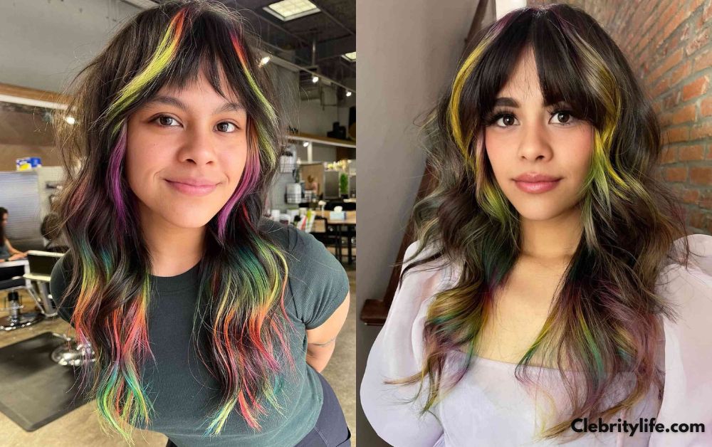 Auburn Peekaboo Highlights for a Surprising Pop Beautiful two styles