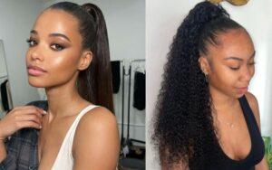 Beautiful Sleek & Curly Ponytail Hairstyles for Black Women