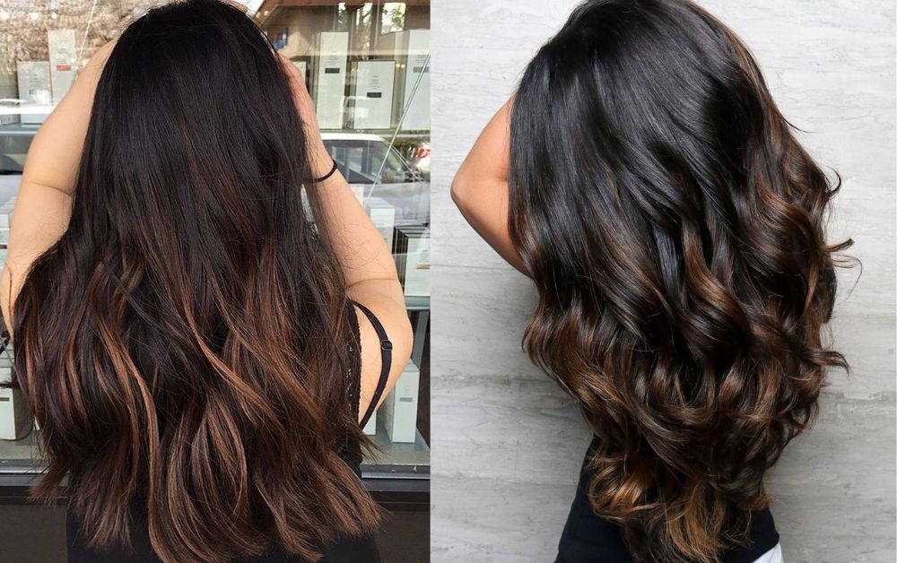 Black Hair with Brown Highlights