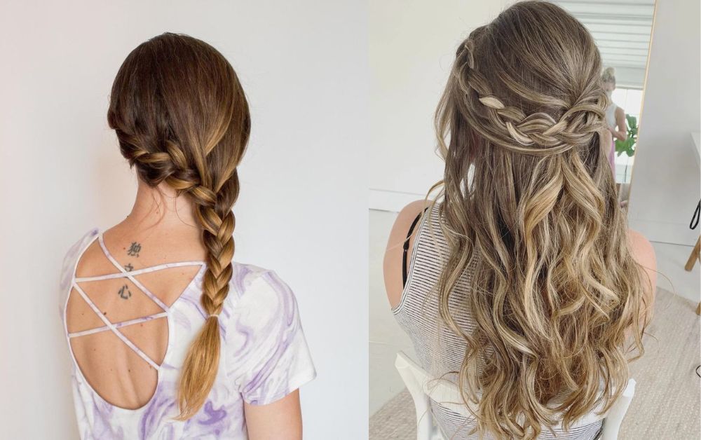 Easy and stylish simple hairstyle for long hair with a loose braid