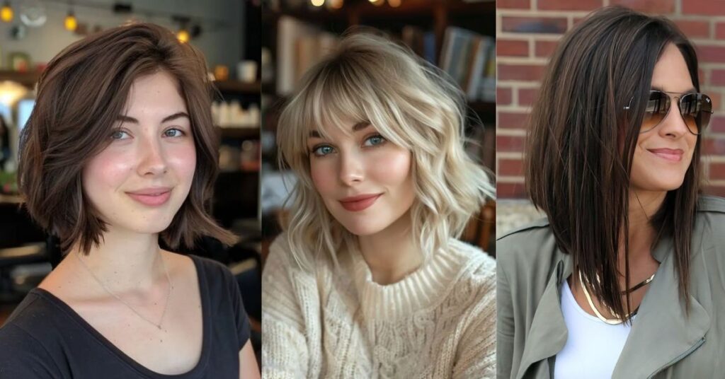 Face shapes matching styles with different French bob