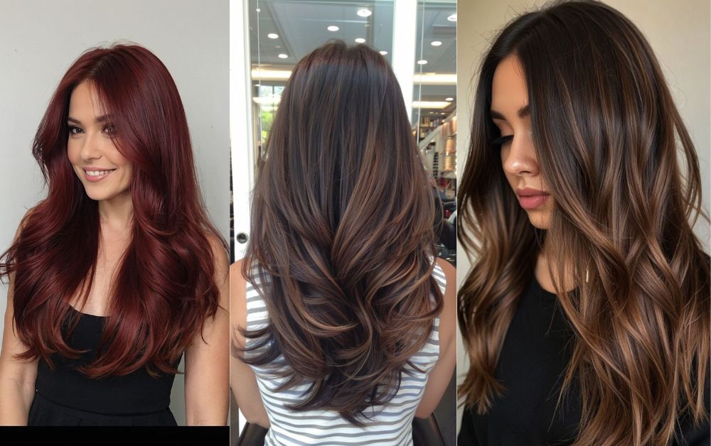 Grid of women with black hair in 8 color styles based on skin tones.
