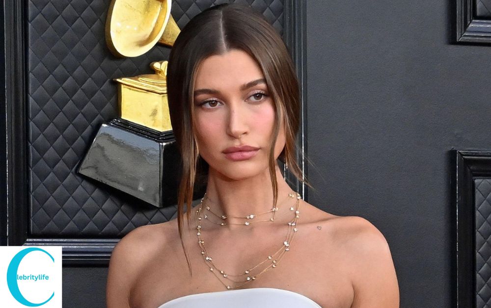 Hailey Bieber Hair with Middle Parting Glam