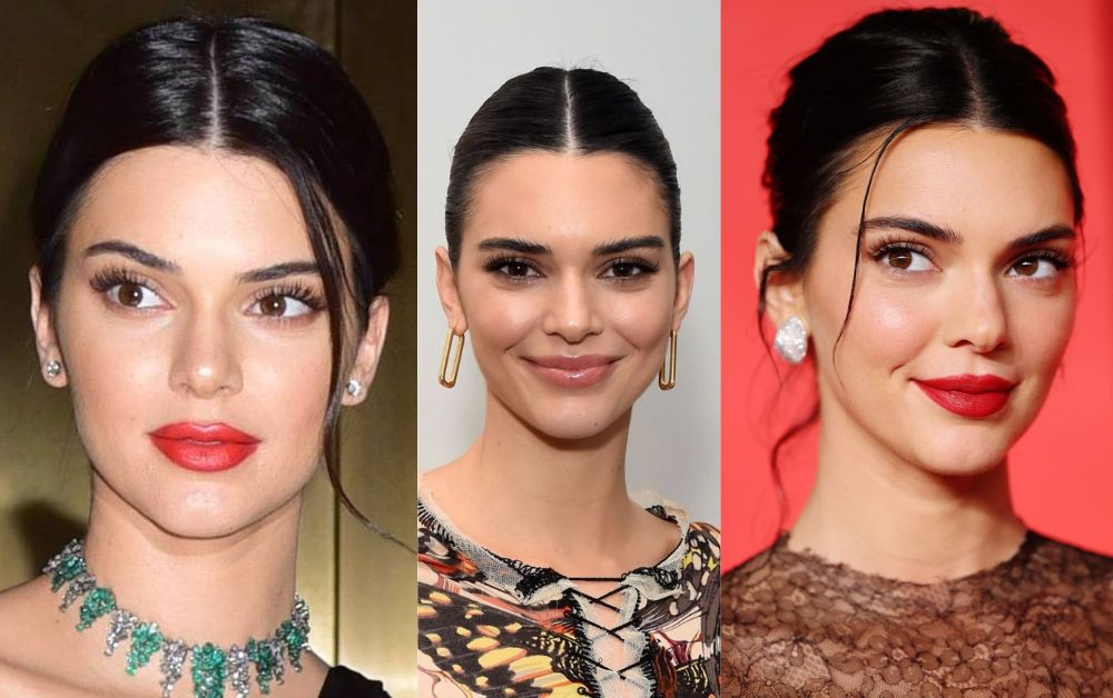 Kendall Jenner soft brown eyeshadow makeup look close-up