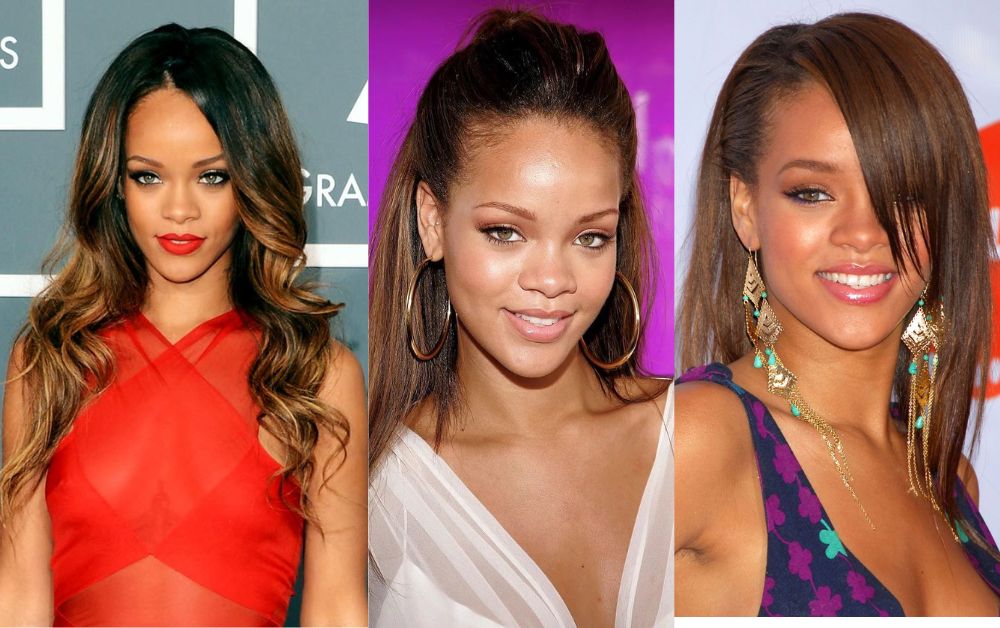 Long and Wavy Rihanna Hairstyles Glamorous Side
