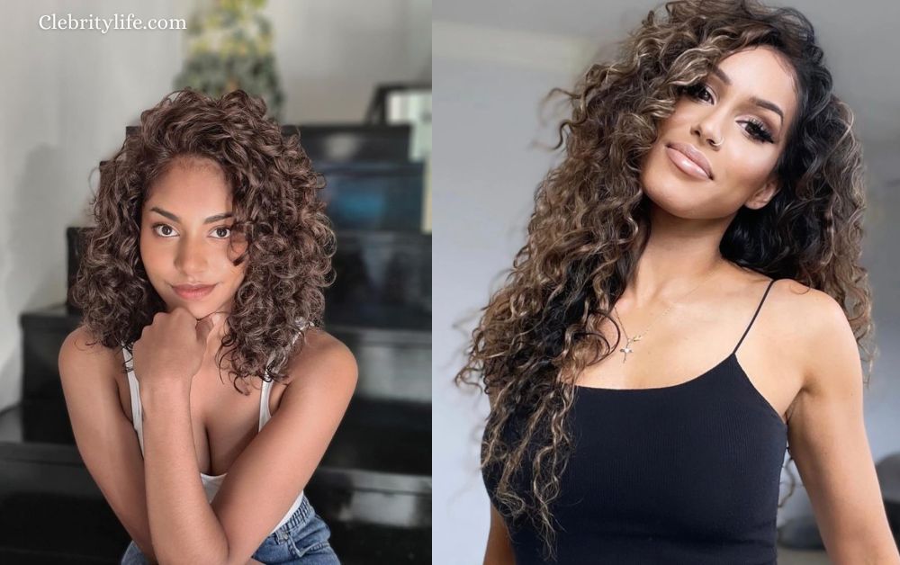 Mocha highlights are ideal for curly black hair two styles