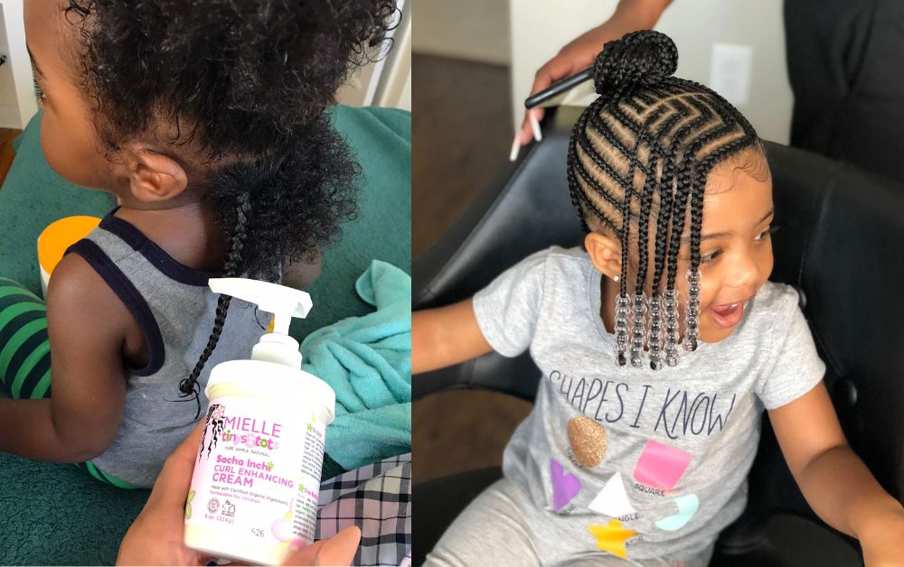 Moisturizing and detangling natural hair for Black kids