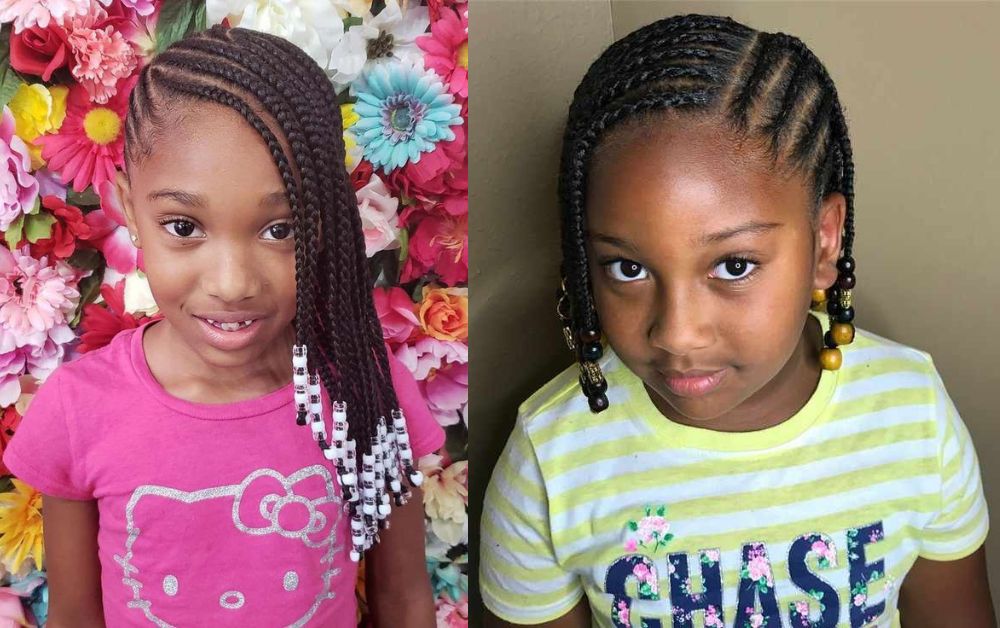 Protective school braids for Black girls with natural hair