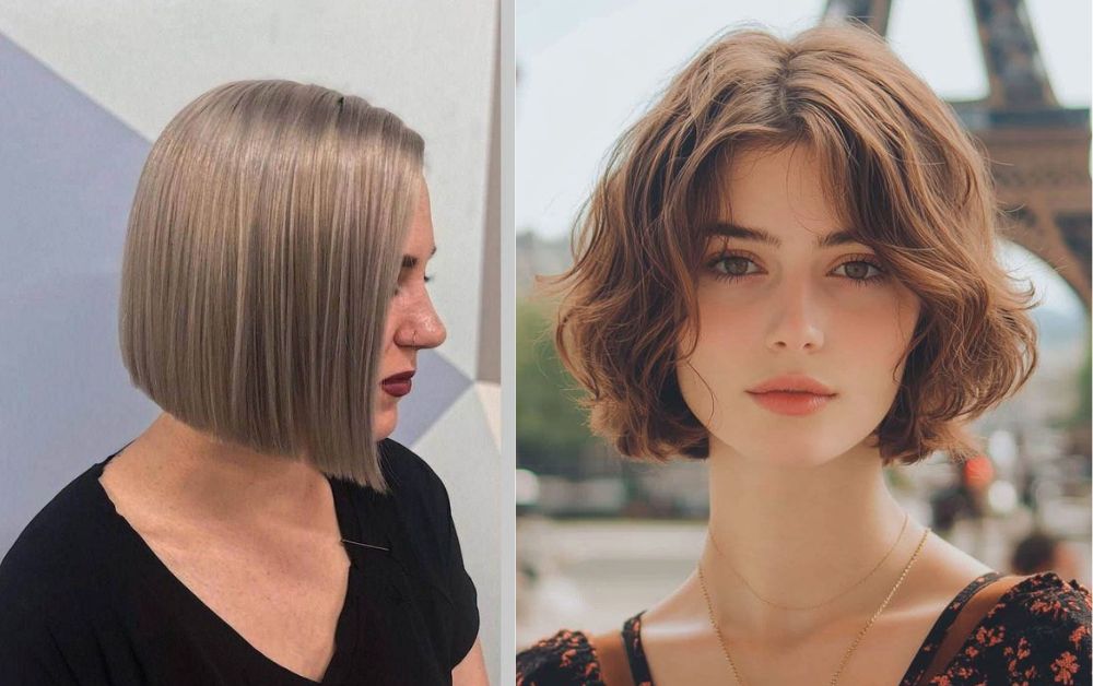 Side-by-side comparison image (French bob vs Regular bob)