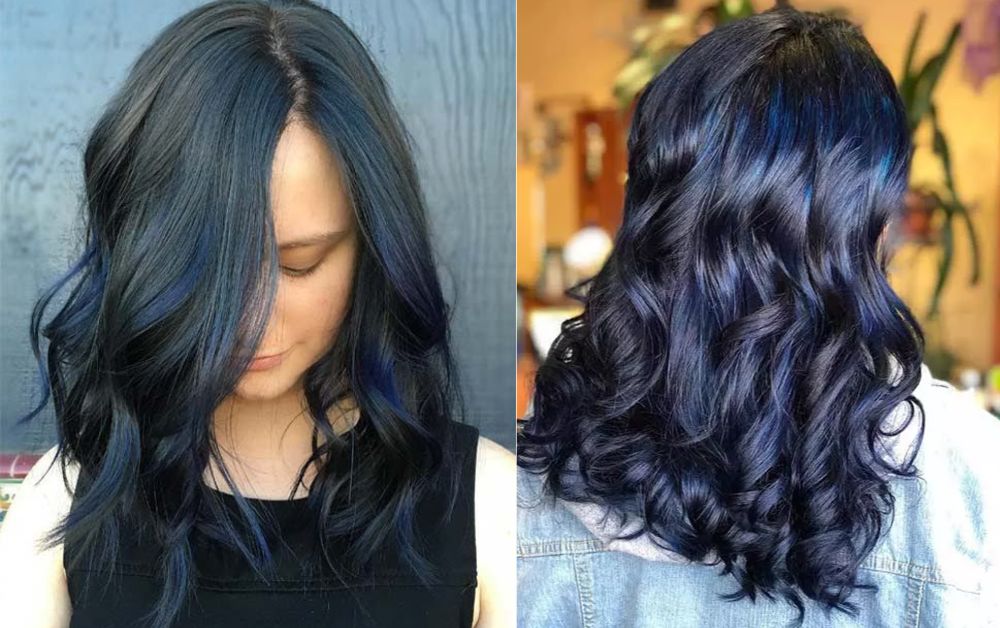 Subtle Blue Blends for a Natural Effect hair style