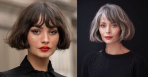 Two woman's with a classic French bob