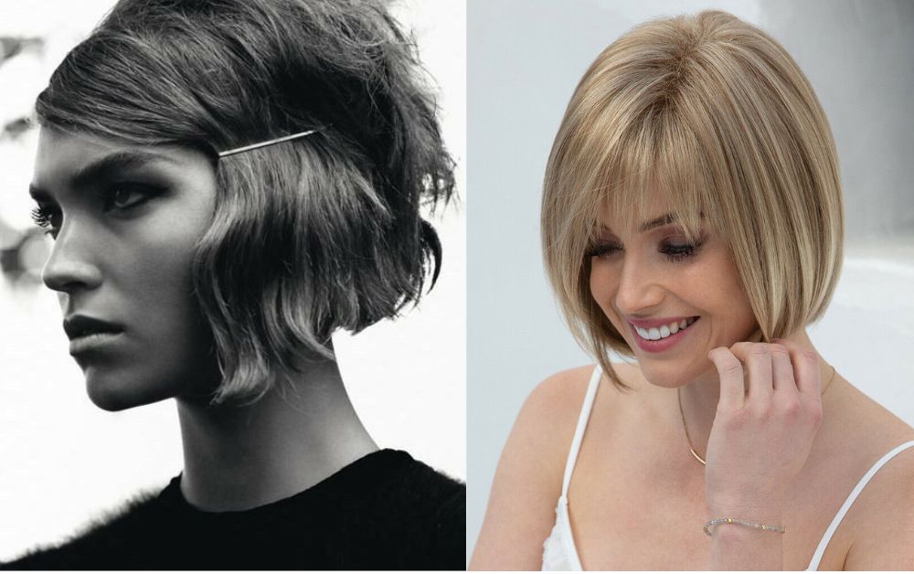 Vintage to modern bob hair evolution comparison