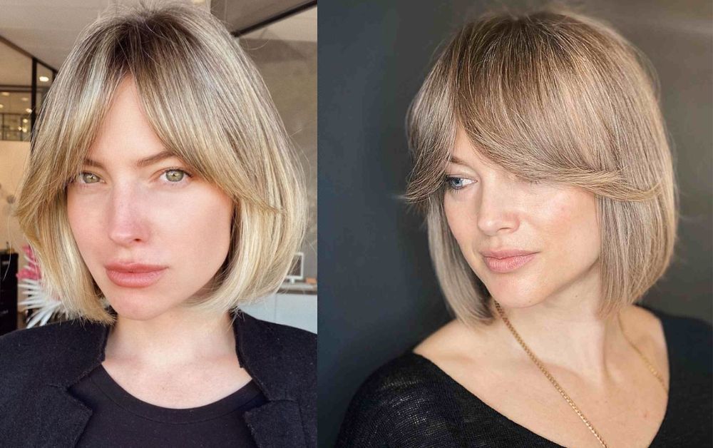 Short Bob with curtain bangs
