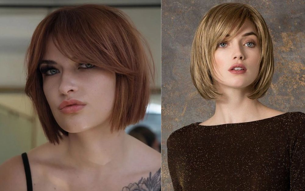 20 Trendy Styles Short Layered Haircuts With Bangs 12 Blunt short bob with layered side bangs