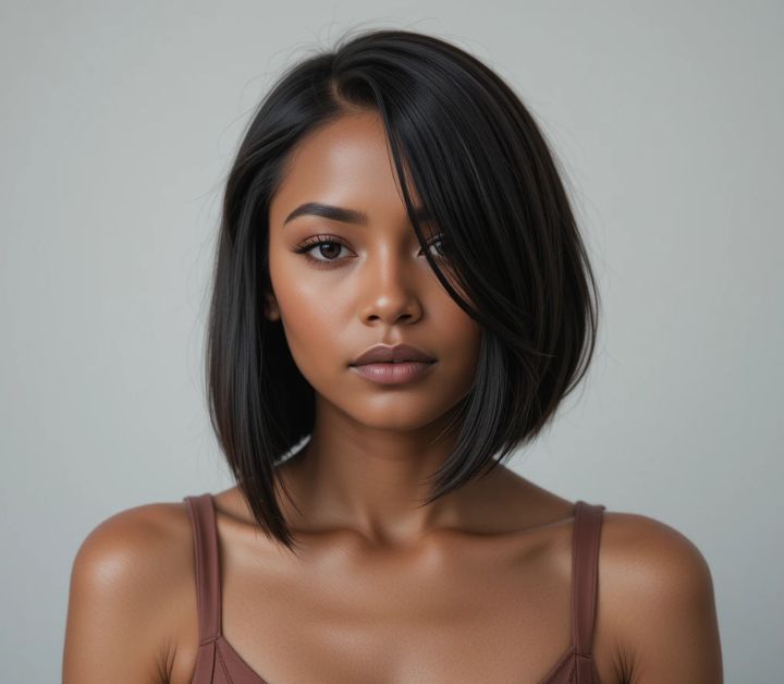 20 Stunning Short Hairstyles for Black Woman to Try in 2025 16 Bob with Deep Side Part for black woman