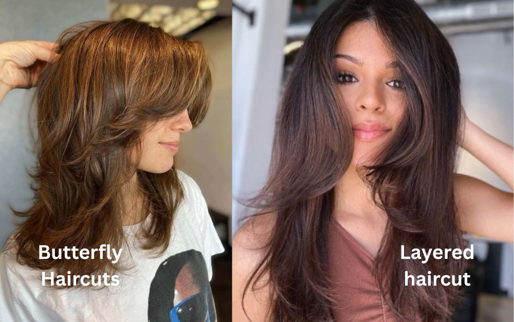 Comparison of butterfly haircut and traditional layered hairstyle