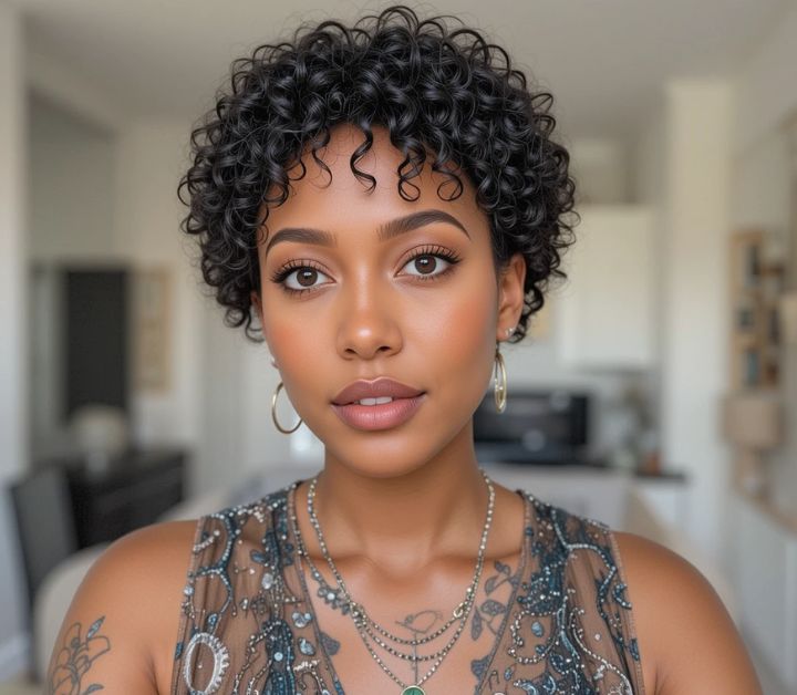 20 Stunning Short Hairstyles for Black Woman to Try in 2025 6 Cropped Curls hairstyle for Black women looking natural.