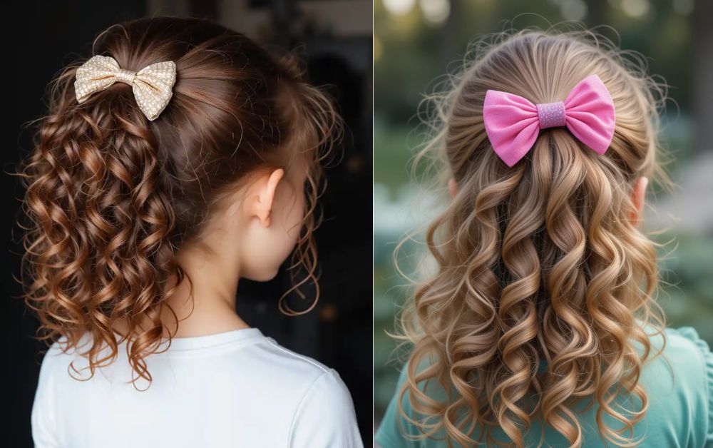 Ponytail Hairstyles for Kids: Cute and Easy Ideas 7 Curly kids ponytail with defined ringlets and bow clip.
