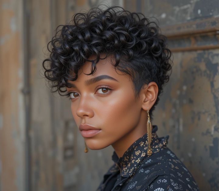 20 Stunning Short Hairstyles for Black Woman to Try in 2025 18 Curly pixie haircut with short natural curls for stylish Black women.