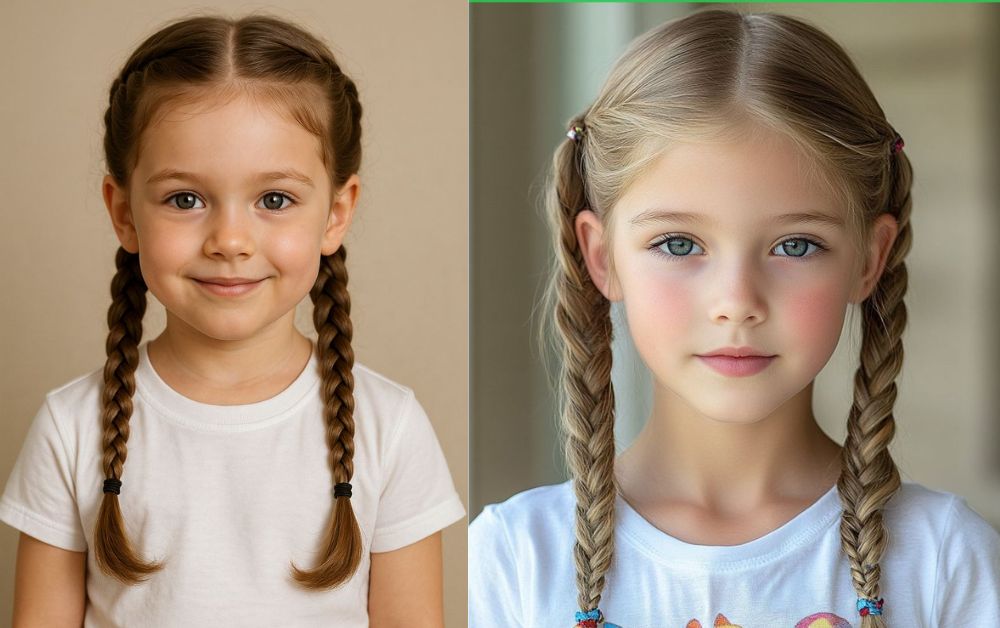 Ponytail Hairstyles for Kids: Cute and Easy Ideas 10 Double ponytails hairstyles on a little girls