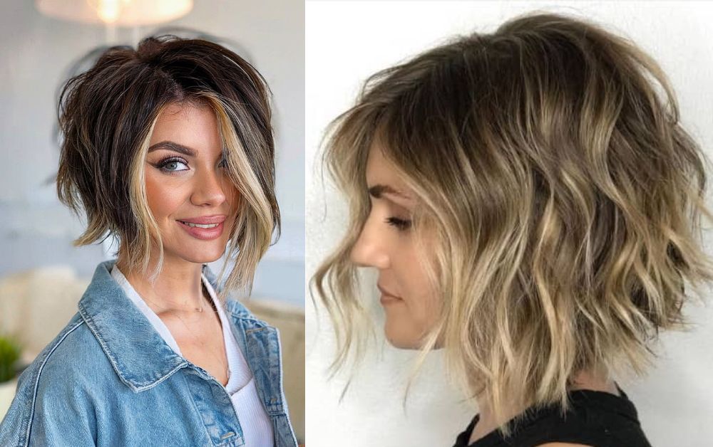 20 Trendy Styles Short Layered Haircuts With Bangs 15 Layered bob with asymmetrical bangs for a modern edge