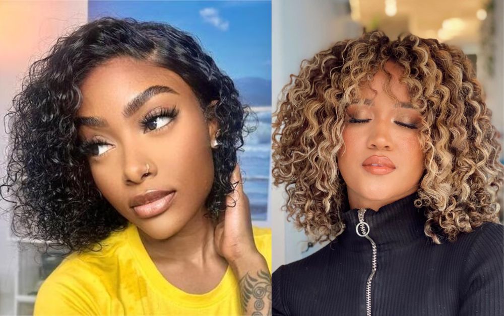 Curly Bob Hairstyles for Black Woman That Turn Heads 5 Layered curly bob hairstyle for black woman with voluminous curls