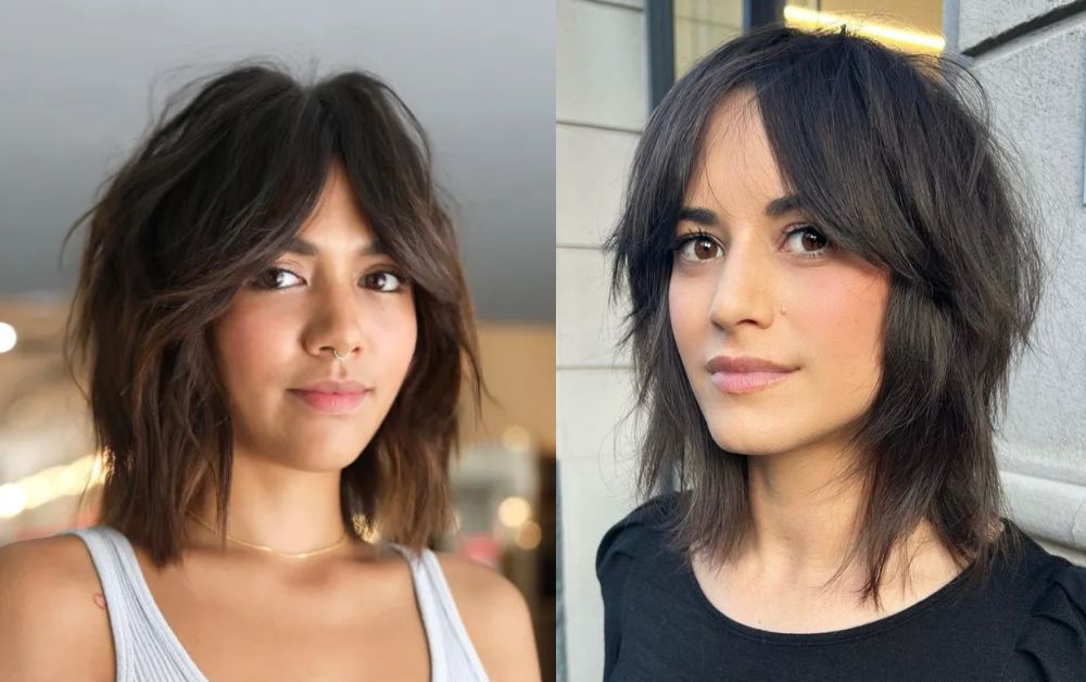 20 Trendy Styles Short Layered Haircuts With Bangs 10 Modern shaggy bob with curtain bangs