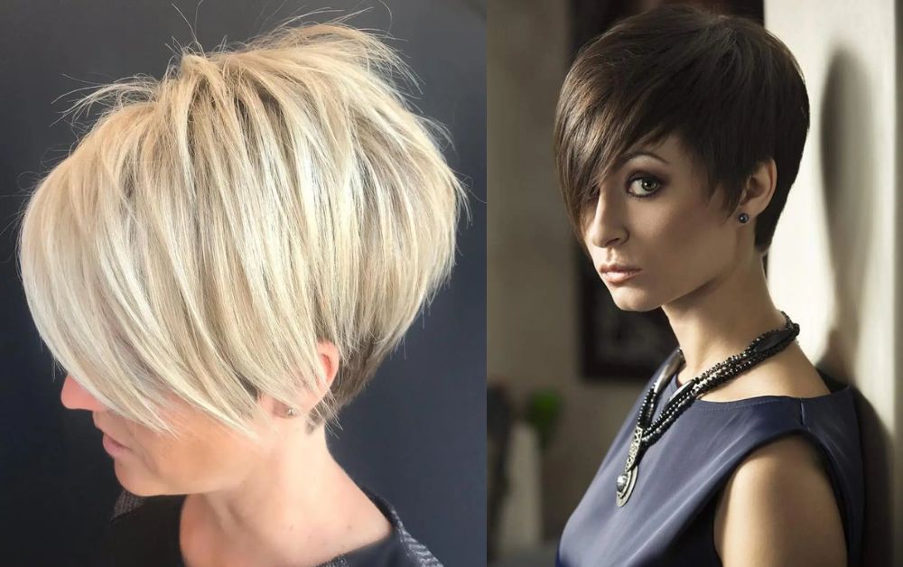 20 Trendy Styles Short Layered Haircuts With Bangs 11 Pixie bob featuring long sweeping bangs