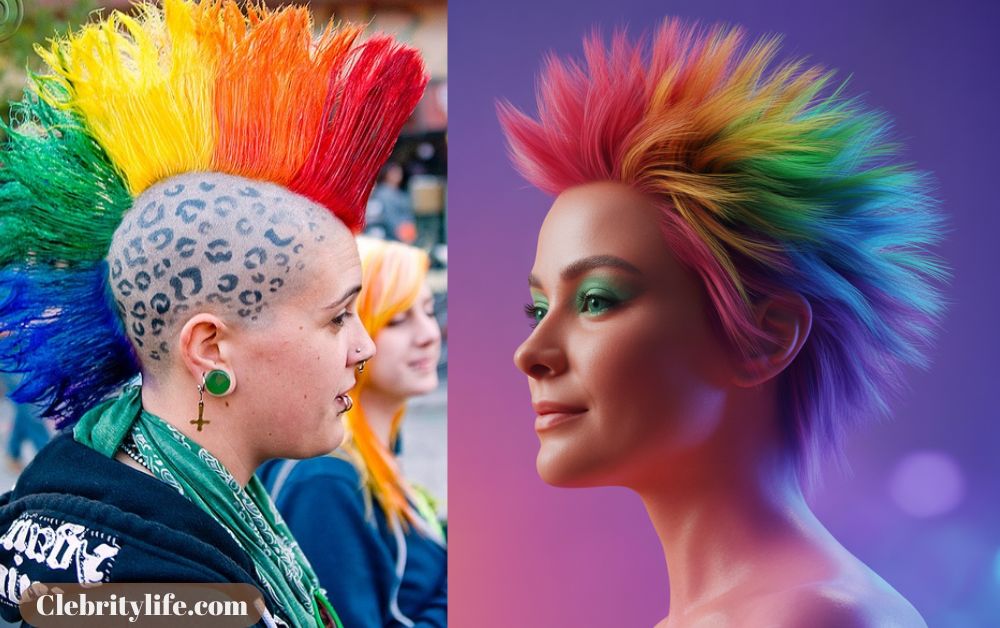 Trendy Spiky Hairstyles to Rock an Edgy and Modern Look 11 Rainbow spiky mohawk You'll love