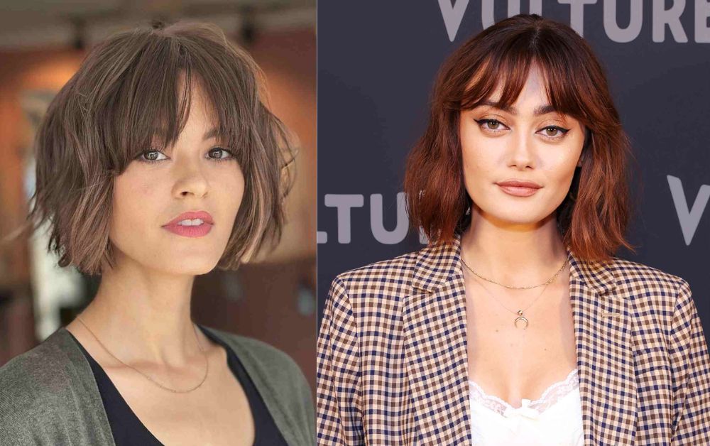 20 Trendy Styles Short Layered Haircuts With Bangs 16 Relaxed messy bob with wispy bangs and casual texture