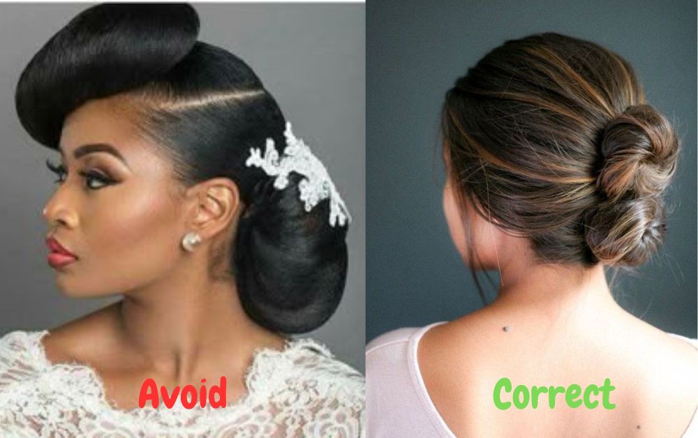 Side-by-side comparison of over-tightened updo vs. comfortable relaxed style.