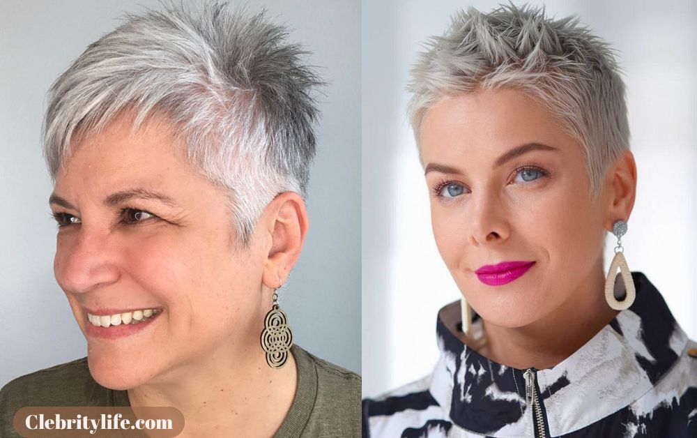 Trendy Spiky Hairstyles to Rock an Edgy and Modern Look 15 Silver spiky pixie beautiful Women's