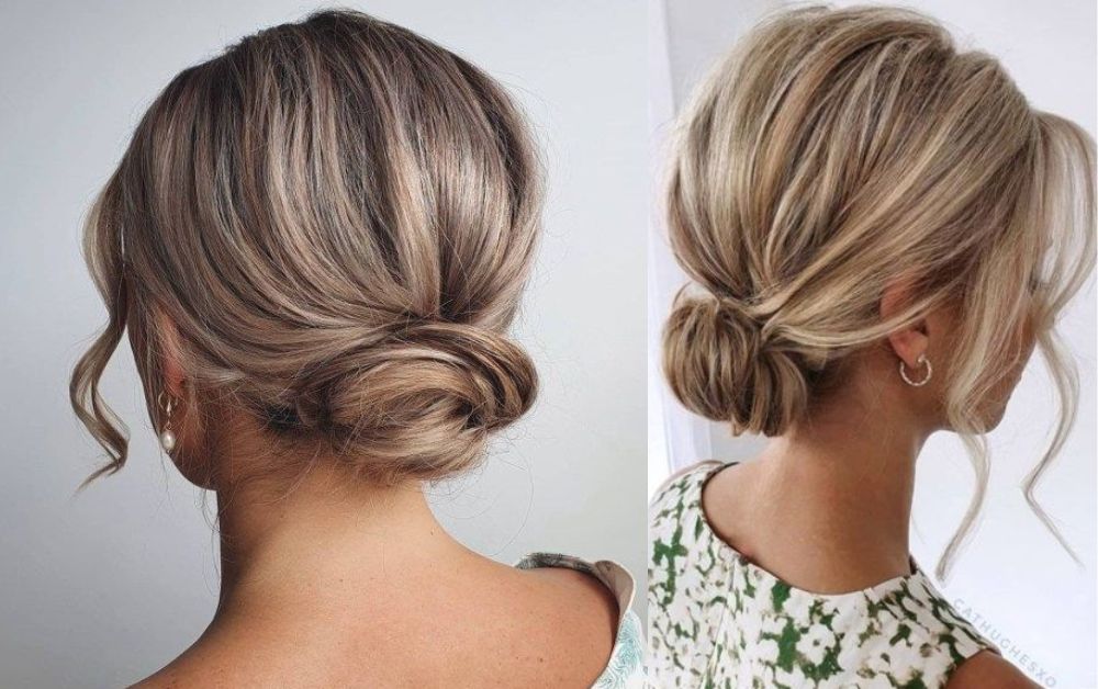 Simple and quick everyday hair updo style for medium hair