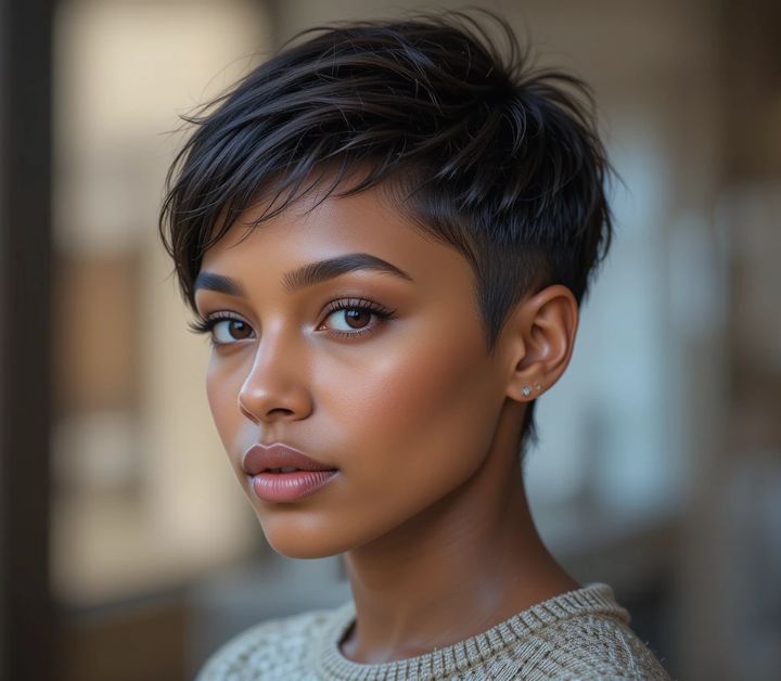 20 Stunning Short Hairstyles for Black Woman to Try in 2025 17 Simple cropped pixie cut for a low-maintenance Black hairstyle