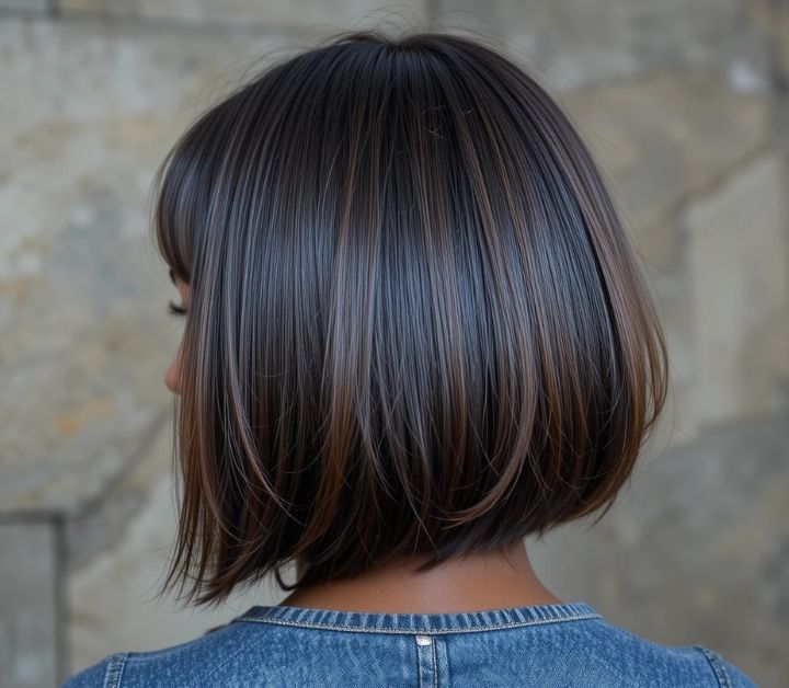 20 Stunning Short Hairstyles for Black Woman to Try in 2025 9 Straight bob haircut with bangs on Black woman.