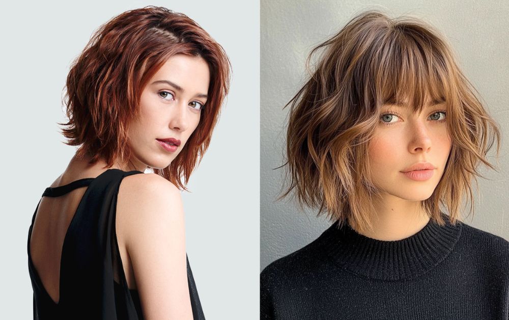 20 Trendy Styles Short Layered Haircuts With Bangs 9 Tousled layered bob with soft side bangs