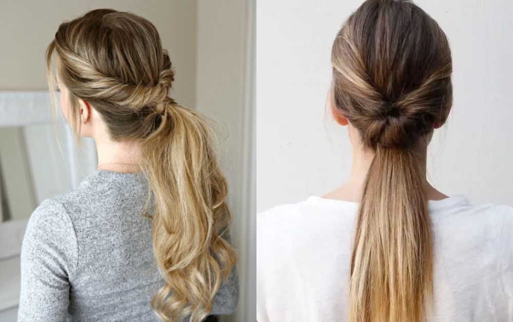 Ponytail Hairstyles for Kids: Cute and Easy Ideas 8 Two front twists meeting into a neat pony