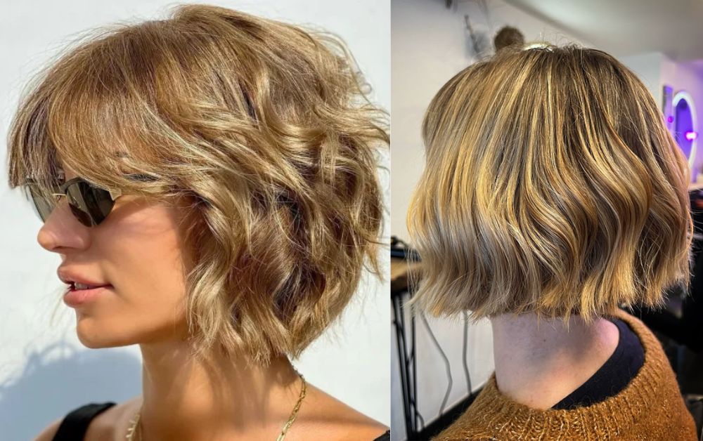 20 Wavy Hair Bob: Stylish Ideas to Inspire Your Next Look 9 Wavy hair bob with blonde highlights