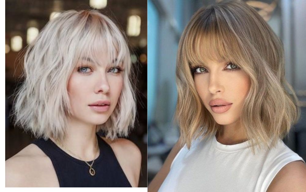 20 Wavy Hair Bob: Stylish Ideas to Inspire Your Next Look 5 Wavy hair bob with soft bangs for modern look