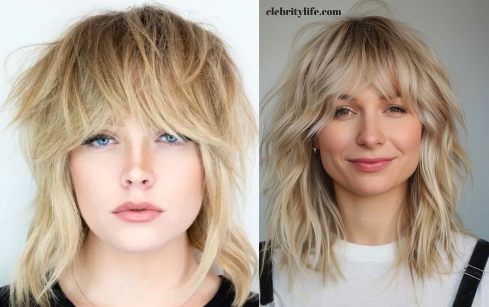 Messy Wolf Haircut for woman ideas two different styles