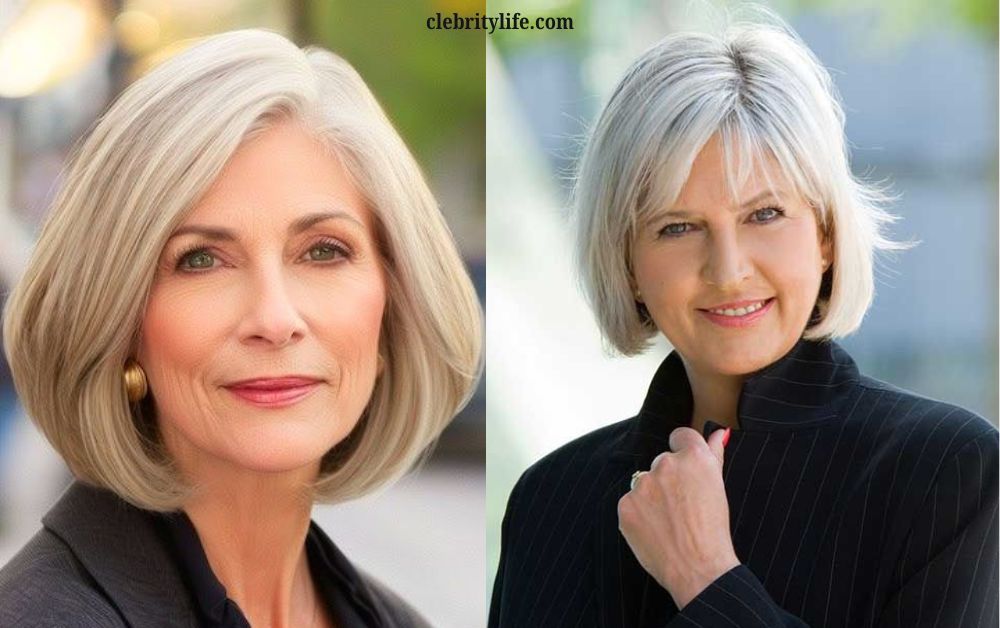 Short Hair Styles for Women Over 60 Chic Timeless Looks 9 Short Angled Bob for Women Over 60 Chic
