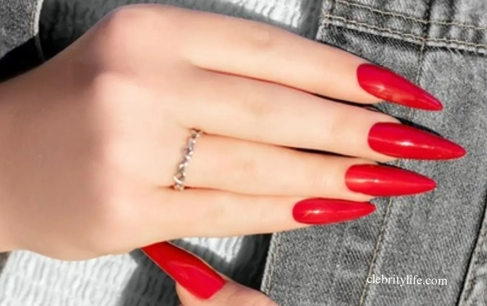 Red Nail Designs: Timeless Beauty & Bold Style 7 Two Stiletto-Shaped Red Nail Fashion Designs