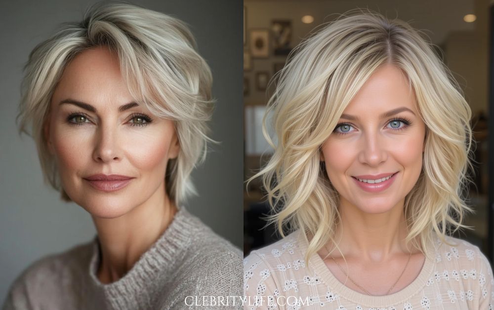Hair for Women Over 50: Elegant Hairstyles with Style 16 Women Over 50 Layered Crop in Warm Sand Blonde