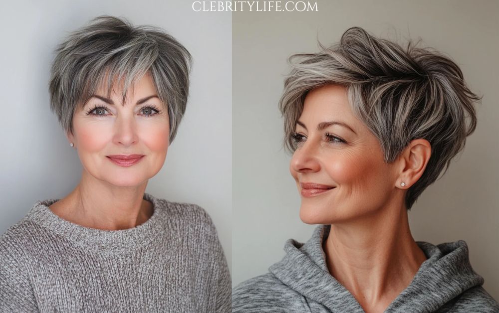 Hair for Women Over 50: Elegant Hairstyles with Style 24 women over 50 hair Sculpted Crop in Smoky Quartz
