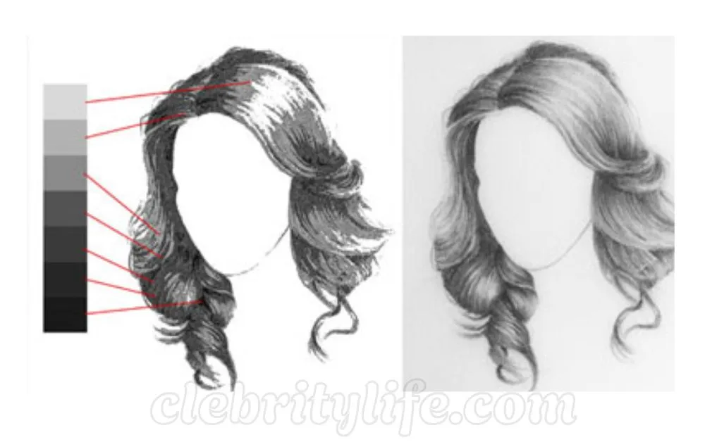 Hairstyles Drawing Ideas: Creative Ways to Master Hair Art 6 Practice Light and Shadow for Realistic Hair drawing two Ideas