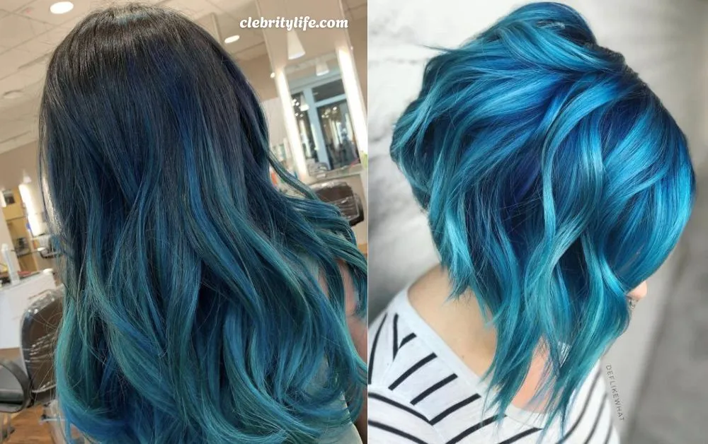 Blue Hair: Trendy Shades, Expert Styling & Care Tips 8 Two Blue Ombre Hair styles Ideas