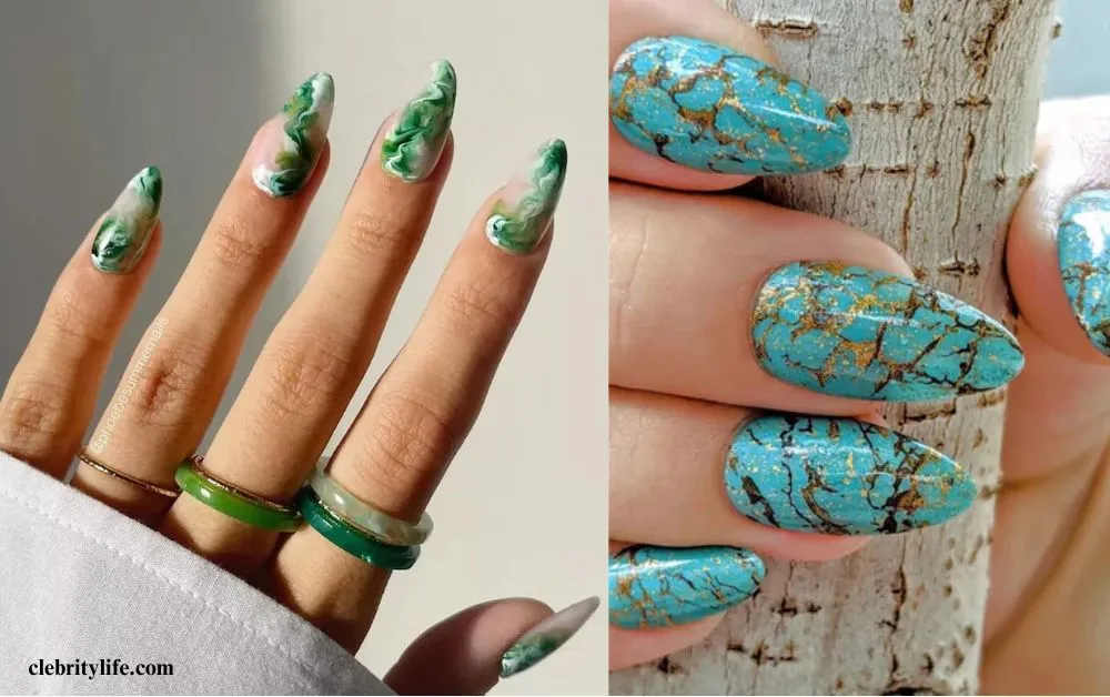 Top 10 Stunning Nail Design Ideas for Every Occasion 6 Two Chic Marble Nail Design for Modern Sophistication