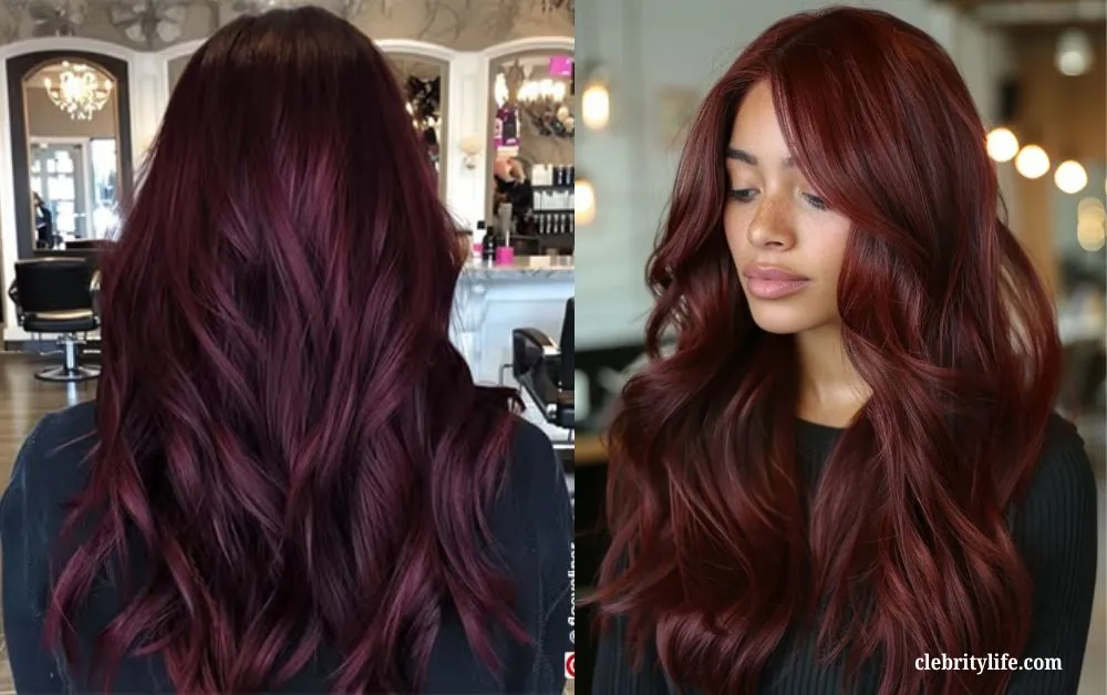 Cherry Red Hair: 10 Stunning Styles for a Bold New Look 3 Two Dark Cherry Red Hair Styles