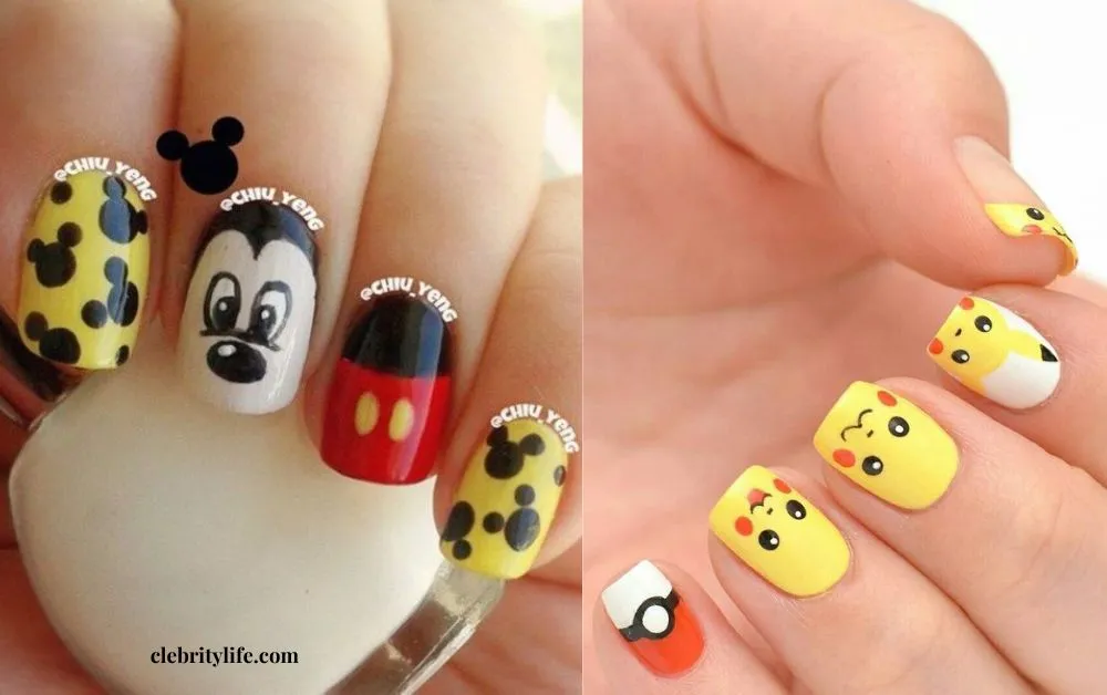 10 Adorable Nail Designs for Kids They’ll Love 3 Two Fun Cartoon Character Nail Designs for Kids